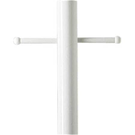 Special Lite Products Smooth Aluminum Direct Burial Post With Ladder Rest, White 400-WH
